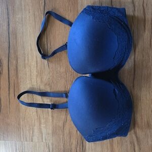 Navy Lace-Trim T-Shirt Bra - Women Intimates